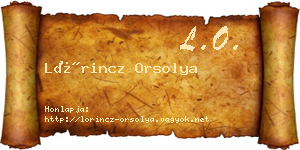 Lőrincz Orsolya névjegykártya